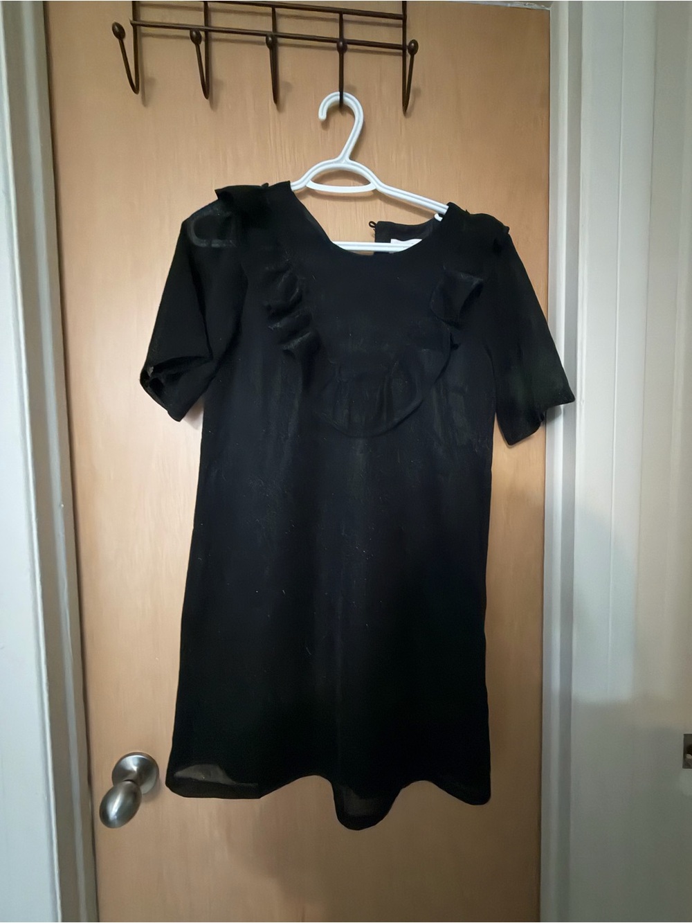 Black Mini Dress with Ruffle Detail
